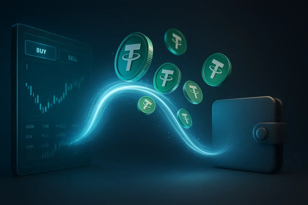 خرید تتر و انتقال به تراست ولت 1